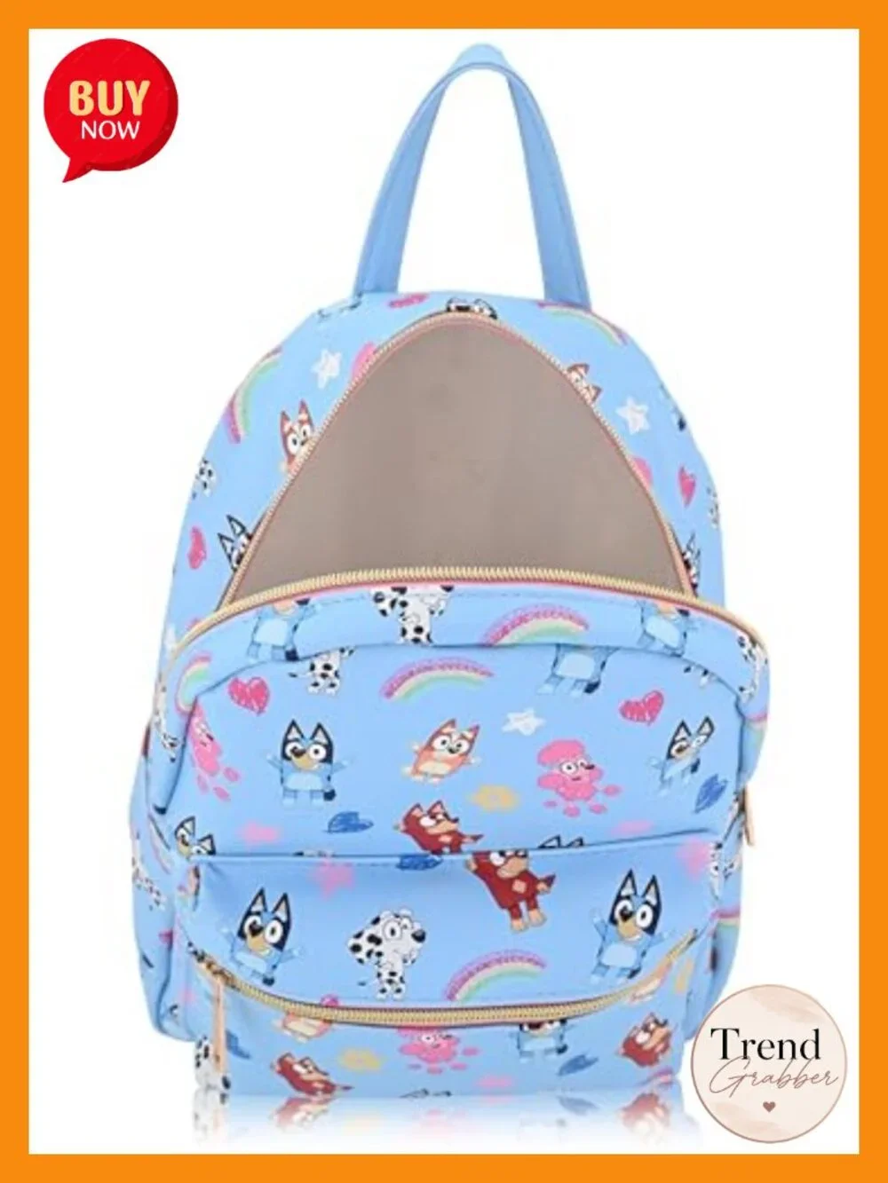 Officially Licensed Bluey Mini Backpack PU Leather Adjustable Straps Cute Purse